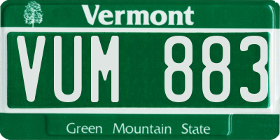 VT license plate VUM883