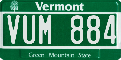 VT license plate VUM884