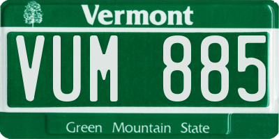 VT license plate VUM885