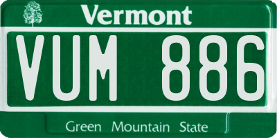 VT license plate VUM886