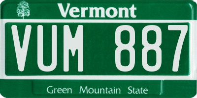 VT license plate VUM887