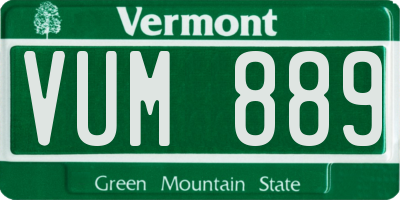 VT license plate VUM889