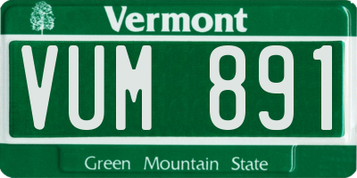 VT license plate VUM891