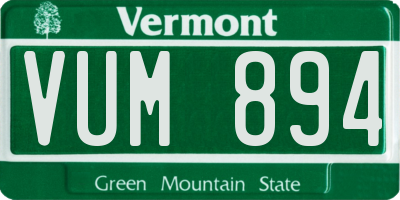 VT license plate VUM894