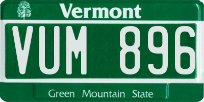 VT license plate VUM896