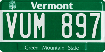 VT license plate VUM897