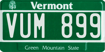 VT license plate VUM899