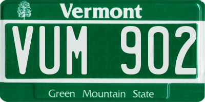 VT license plate VUM902