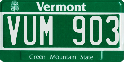 VT license plate VUM903