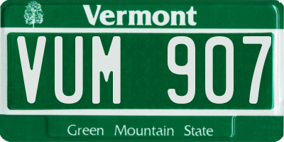 VT license plate VUM907