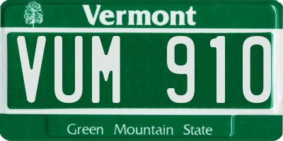 VT license plate VUM910