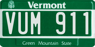 VT license plate VUM911