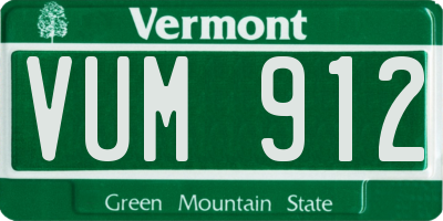 VT license plate VUM912