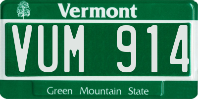 VT license plate VUM914