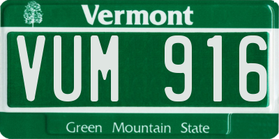 VT license plate VUM916