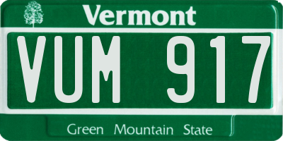 VT license plate VUM917