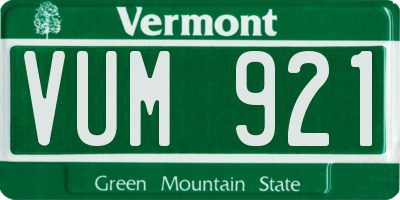 VT license plate VUM921