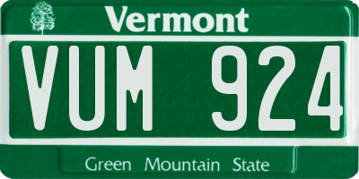 VT license plate VUM924