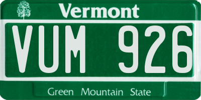 VT license plate VUM926