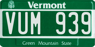 VT license plate VUM939