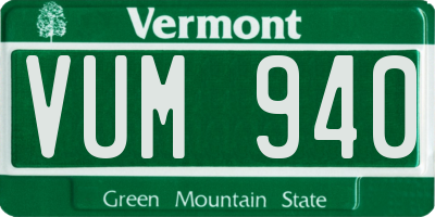 VT license plate VUM940