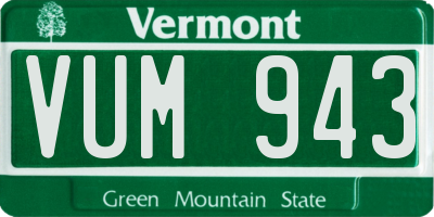 VT license plate VUM943