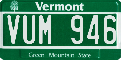 VT license plate VUM946
