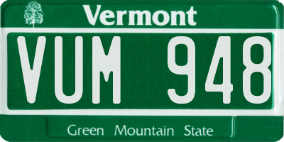 VT license plate VUM948