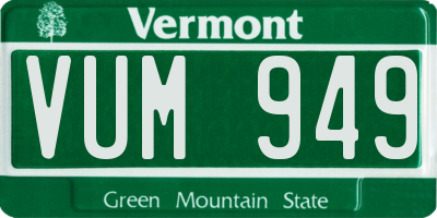 VT license plate VUM949