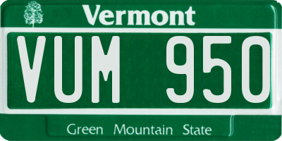 VT license plate VUM950