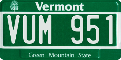 VT license plate VUM951