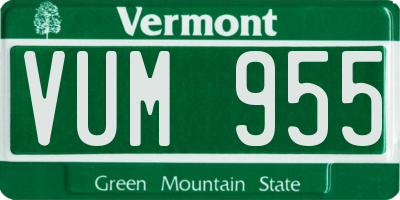 VT license plate VUM955