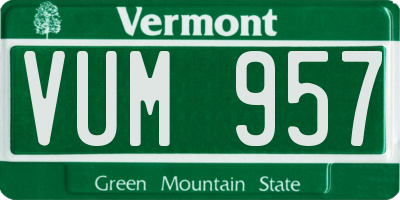 VT license plate VUM957