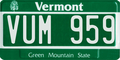 VT license plate VUM959