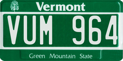 VT license plate VUM964