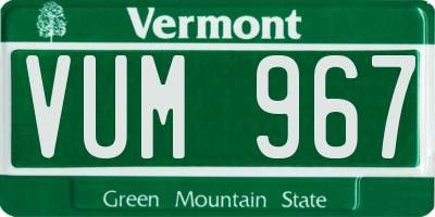 VT license plate VUM967