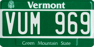 VT license plate VUM969