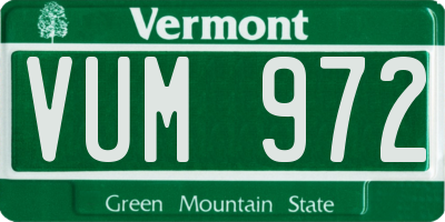 VT license plate VUM972