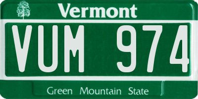VT license plate VUM974