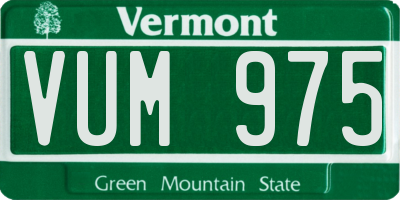 VT license plate VUM975
