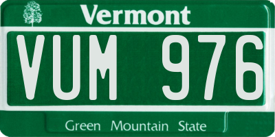 VT license plate VUM976