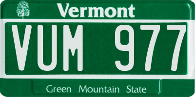 VT license plate VUM977