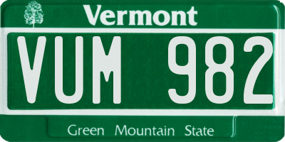 VT license plate VUM982
