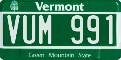 VT license plate VUM991