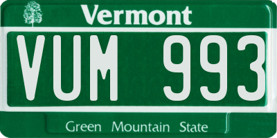 VT license plate VUM993