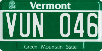 VT license plate VUN046