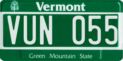VT license plate VUN055