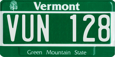 VT license plate VUN128