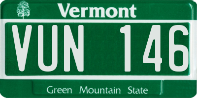 VT license plate VUN146