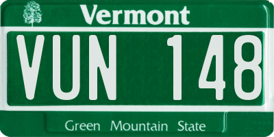 VT license plate VUN148